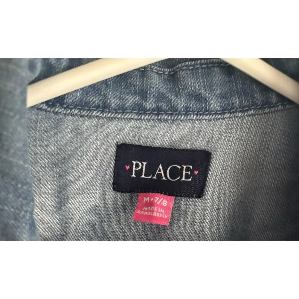 Children's Place Denim Jacket Kids Size M 7/8 long sleeve